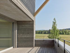 Accoyage - bardage gris pose horizontale magasin
